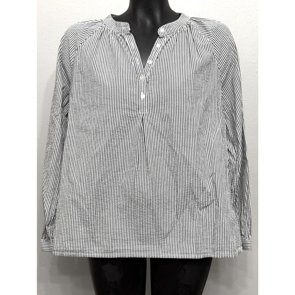 Old‎ Navy Striped Popover Top Women's 4/6 Blue White Nautical Coastal Americana
